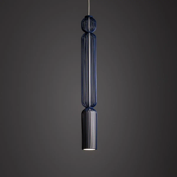 Podłużny klosz do lampy CAMELEON SINGLES 12211 granatowy beżowy