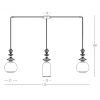 Liniowa wisząca lampa 22153 ceramiczna kule do salonu mosiądz czarny
