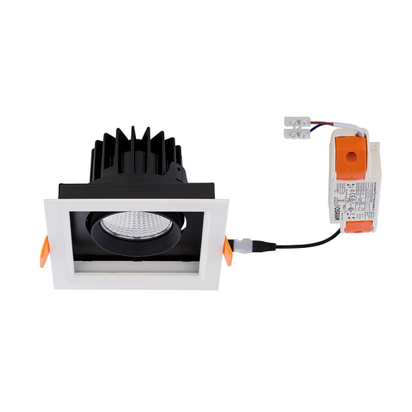 Regulowana LAMPA sufitowa DIA 8721 Nowodvorski wpust OPRAWA metalowa LED 18W 4000K kwadratowa biała czarna