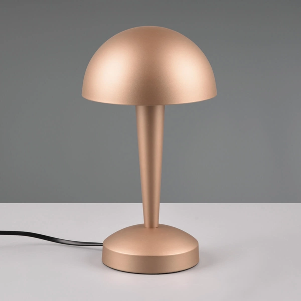 Stołowa lampka do sypialni Canaria R59561165 grzybek metalowa kawowa