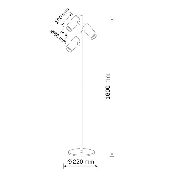 Stojąca lampa Mirabel 326577 Polux regulowana salonowa czarna złota