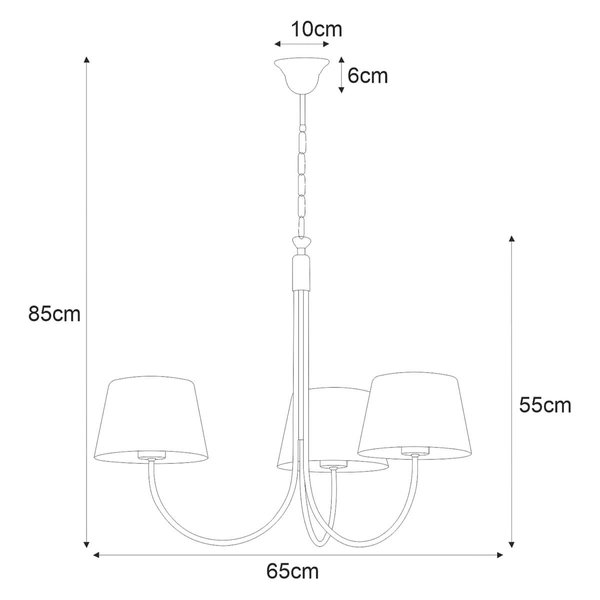 Wisząca lampa Sasto K-4335 klasyczna do salonu czarna złota