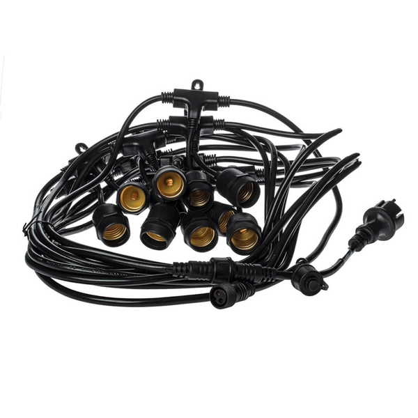 Dekoracyjna świetlna do ogrodu łańcuch na żarówki 15szt czarny