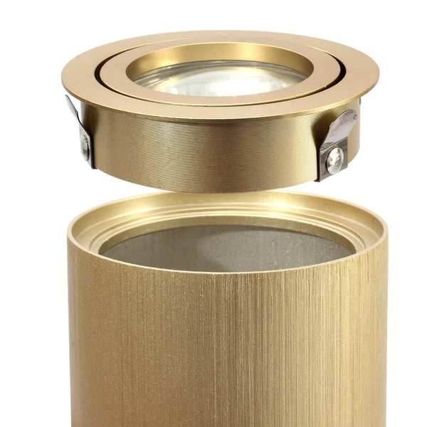 Lampa sufitowa tuba 497 Domeno LED okrągła spotlight metalowa złota