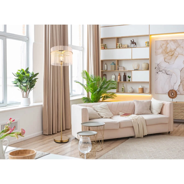 Podłogowa lampa do salonu GORLEY 15698SM glamour złota