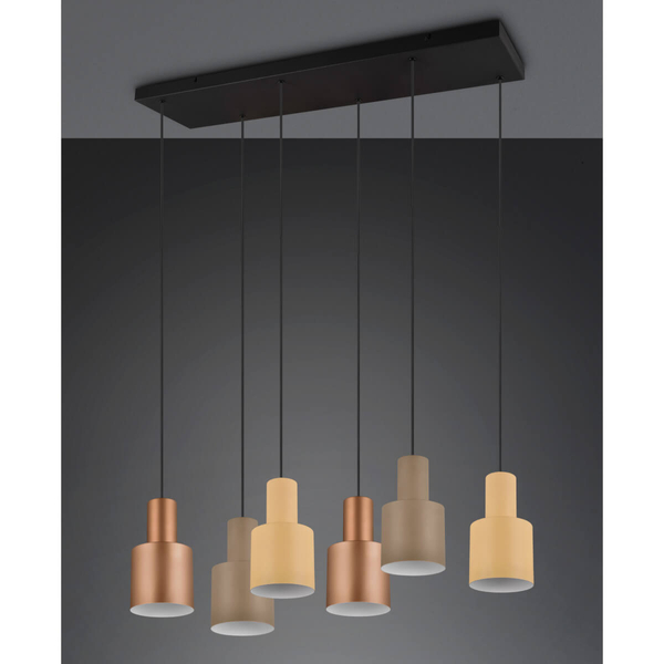 Lampa zwisająca ELIOR DL617319400 kuchenna zwis czarny brązowy multikolor