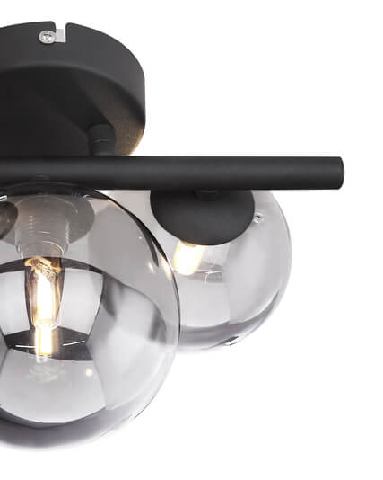 Sufitowa lampa Riha 56133-3W LED 3W 3000K szklana czarna grafitowa