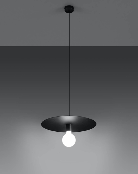 LAMPA wisząca SL.0853 loftowa OPRAWA metalowy zwis czarny dysk