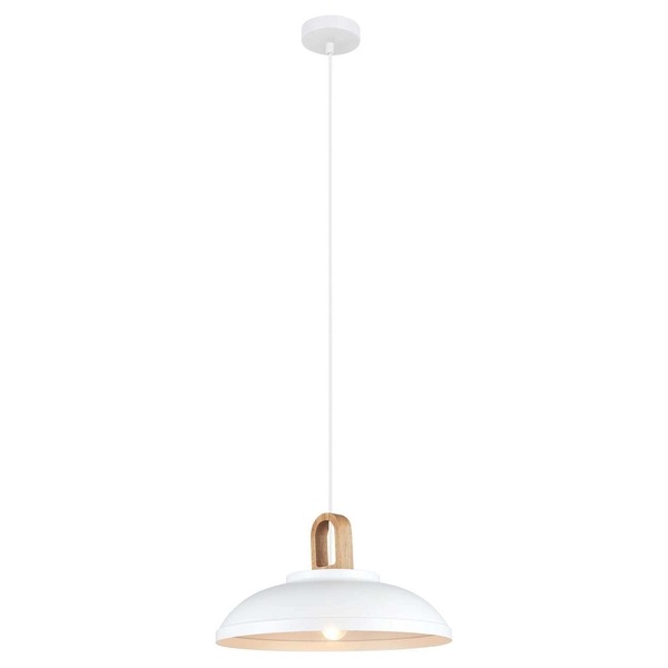 LAMPA wisząca DANITO MDM3153/1L W Italux metalowa OPRAWA zwis w stylu skandynawskim drewno biały
