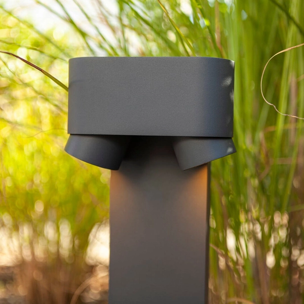 Stojąca lampa zewnętrzna CYPRES 6604004118 Lutec IP44 słupek szara