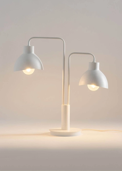 Nocna lampa sypialniana Holi stojąca na komodę biała