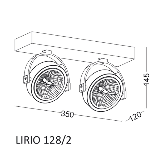 Podwójna lampa sufitowa LIRIO 412802003 regulowana czarny