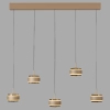 Sterowana pilotem lampa wisząca PURE FALLING RINGS brąz chrom 2504-97 5x8W 2200-5000K CCT