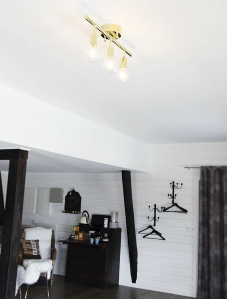 Regulowana lampa sufitowa Row 3-punktowy spot mosiądz