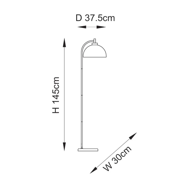 Kopułowa podłogowa lampa Buchanan 112211 z nożnym włącznikiem czarna