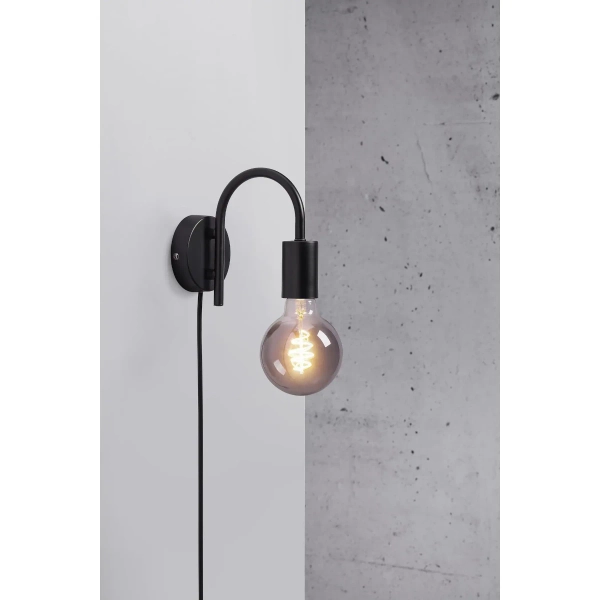 Metalowa lampa ścienna Paco 2112071003 tubka czarna