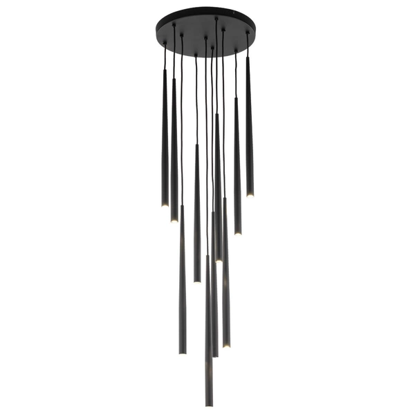 Lampa zwisająca do salonu Piano 10114 kaskadowa tubki czarna