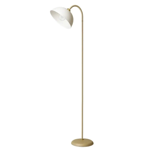 Lampa podłogowa do salonu Zack ML2338 łukowa biały beżowy
