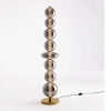 Dotykowa lampa podłogowa BRIVANO LE45144 37W LED 3000K kule balls szary złoty