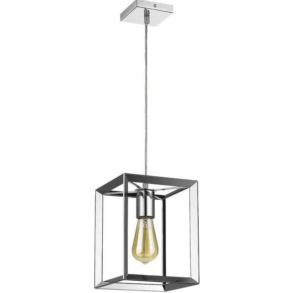 Industrialna LAMPA wisząca NAPOLI LP-4146/1P-BL Light Prestige metalowa OPRAWA loftowa ZWIS klatka frame czarna