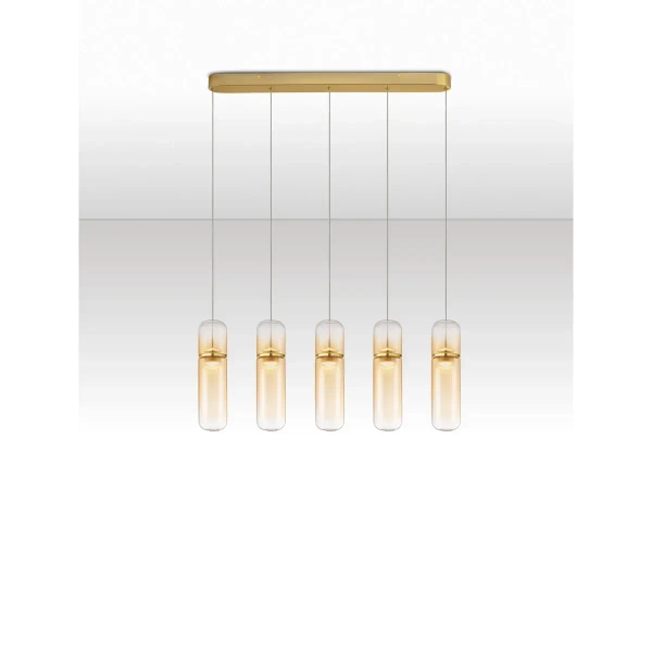 Żyrandol z 4 cylindrami REBALVO LE45202 LED 35W 3000k złota