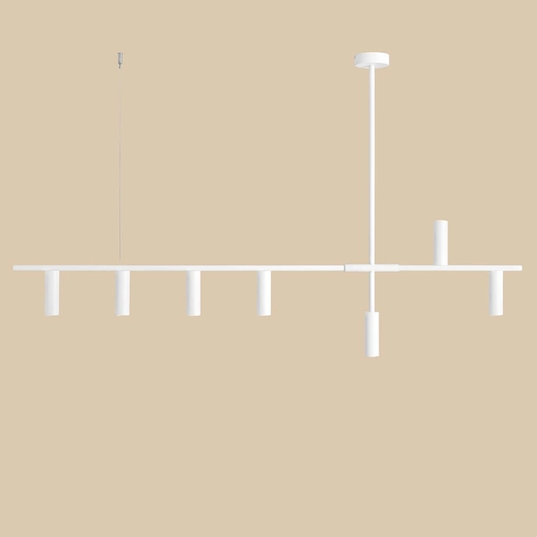 Podłużna lampa wisząca nad stół Trevo 1104T Aldex metalowe tuby białe