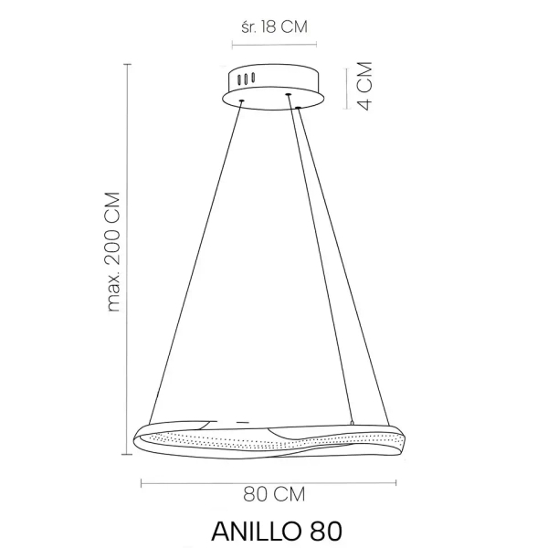 Lampa wisząca kryształowa ANILLO chrom MSE1501100598 1xLED 36W 3000K ring