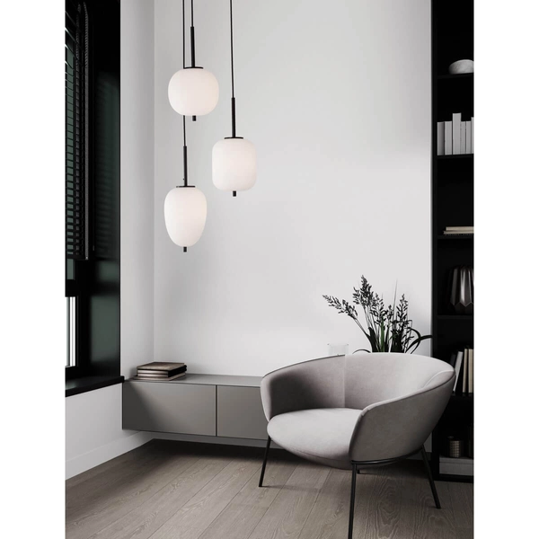 Kaskada lampa wisząca Marc LE42724 3-płomienna jadalniana czarna biała