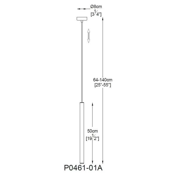 Wisząca lampa sopel LOYA P0461-01A-L8L8 LED 5W 3000K czarny