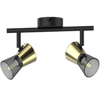 Regulowana lampa sufitowa Cento reflektorki czarne złote