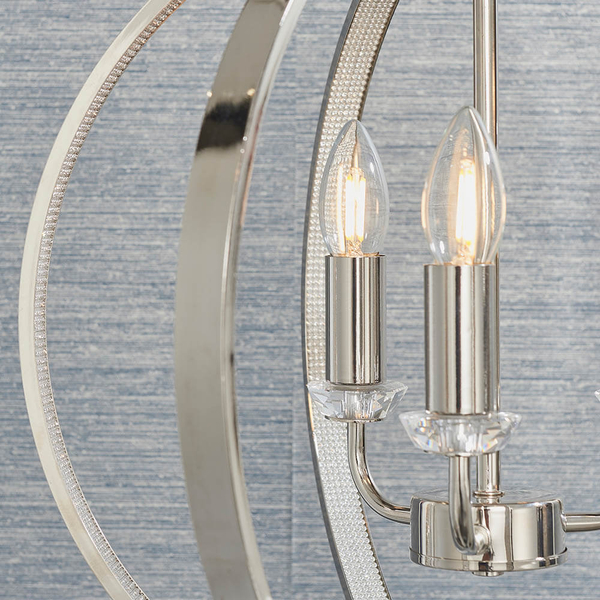 Świecznikowa lampa wisząca Ritz 81507 retro kula srebrny