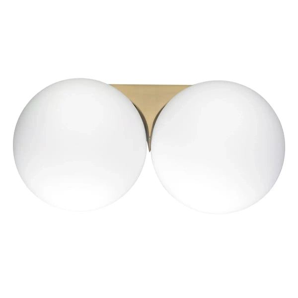 Kinkiet ścienny art deco DOT ST-10560-W2 biały złoty szklany metalowy G9 230V do sypialni