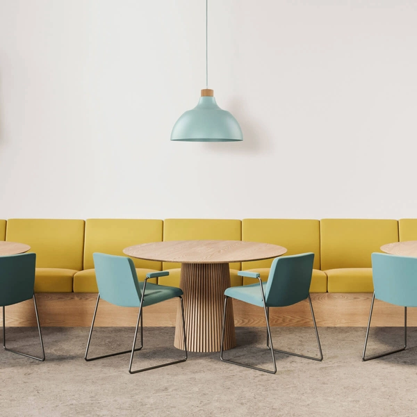 Lampa zwisowa do przedpokoju Cap 5901 kopuła metalowa drewniany miętowy