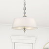 Abażurowa LAMPA wisząca CANCUN P04981WH Cosmolight glamour zwis z kryształkami biały