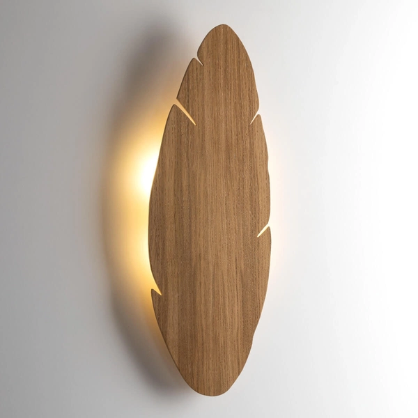 Ekologiczna lampa naścienna Hoja 5565 liść do jadalni drewniana