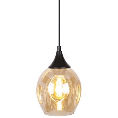 Szklana lampa wisząca Aspa 31-00583 Candellux do jadalni czarna brązowa