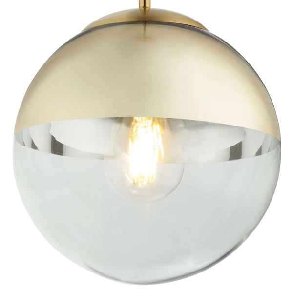LAMPA wisząca VARUS 15855 Globo szklana OPRAWA zwis kula ball złota przezroczysta