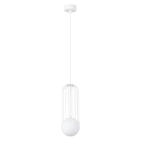Lampa pojedyncza wisząca Brina SL.1331 Sollux kula zwis biała