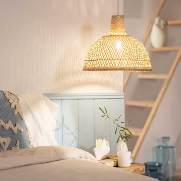 Pleciona lampa bambusowa Boho ABR-NLW29-BH-E27 Abruzzo wisząca naturalny