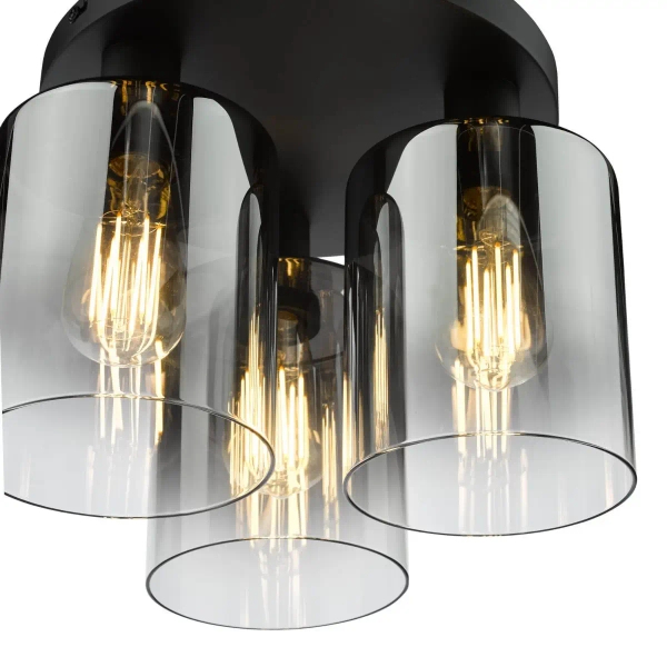 Industrialna sufitowa lampa Savannah SAV5322 szklane tubki czarne