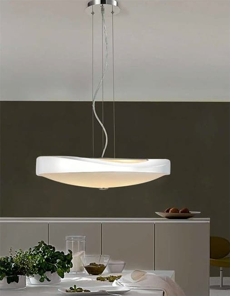 Biała lampa wisząca Campana AZ0566 Azzardo do przedpokoju biała