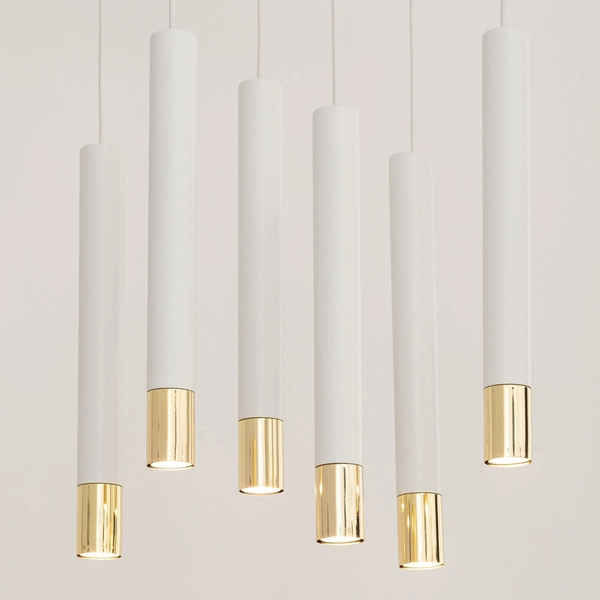 6-płomienna lampa wisząca Sopel Grand 33390 do przedpokoju biała