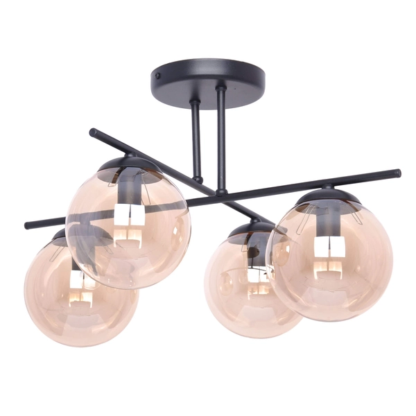 Sufitowa lampa do salonu Delta K-5161 Kaja szklane bursztynowe czarne