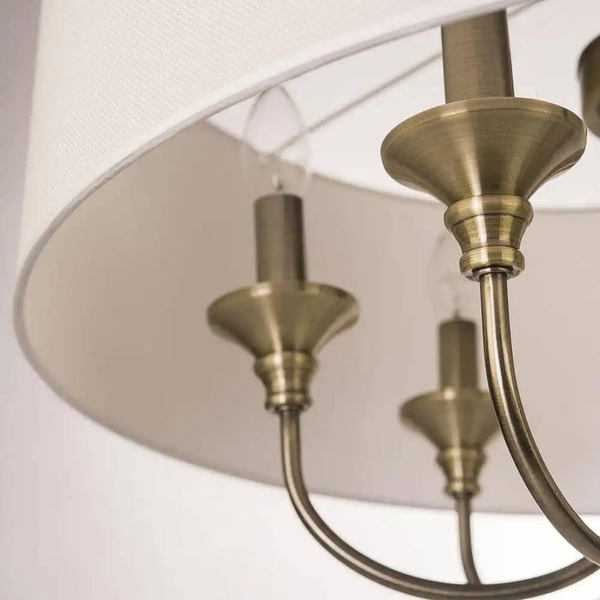 Klasyczna LAMPA wisząca ABU DHABI P06871BR-WH Cosmolight okrągły zwis do sypialni biały