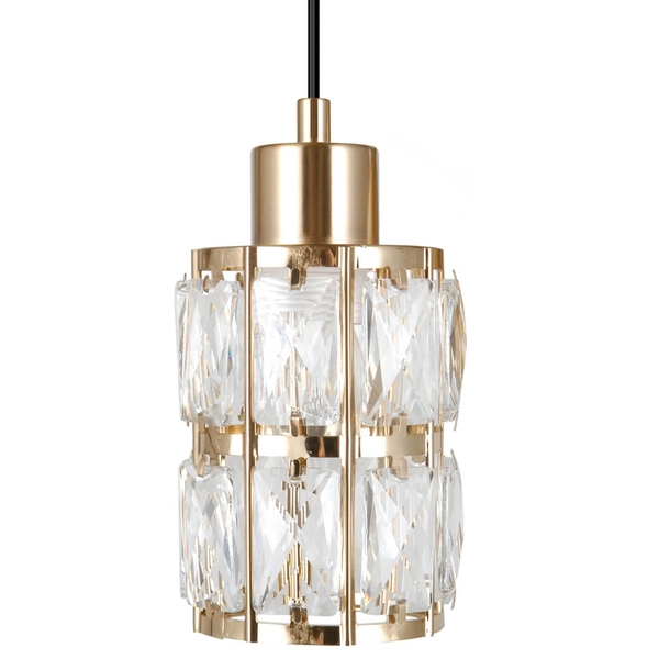 Wisząca lampa do salonu szklana Alma PND-40668-3-HBR złoty przezroczysty