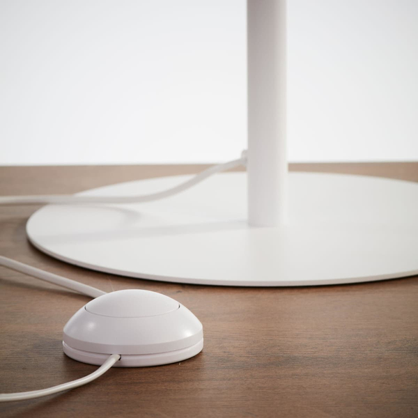Podłogowa lampa jutowy klosz Linobianco 5241 TK Lighting brązowa biała