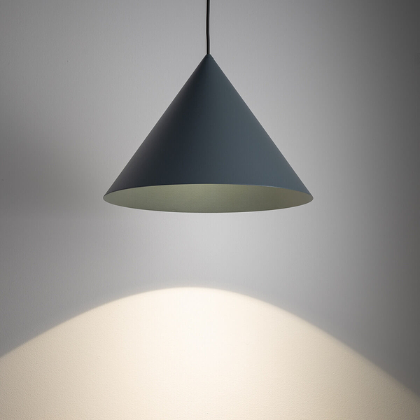 Jadalniana lampa wisząca ZENITH 11487 stożek szary błękit