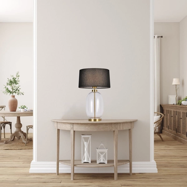 Abażurowa lampka stołowa Amur LP-919/1T transparent Light Prestige czarna