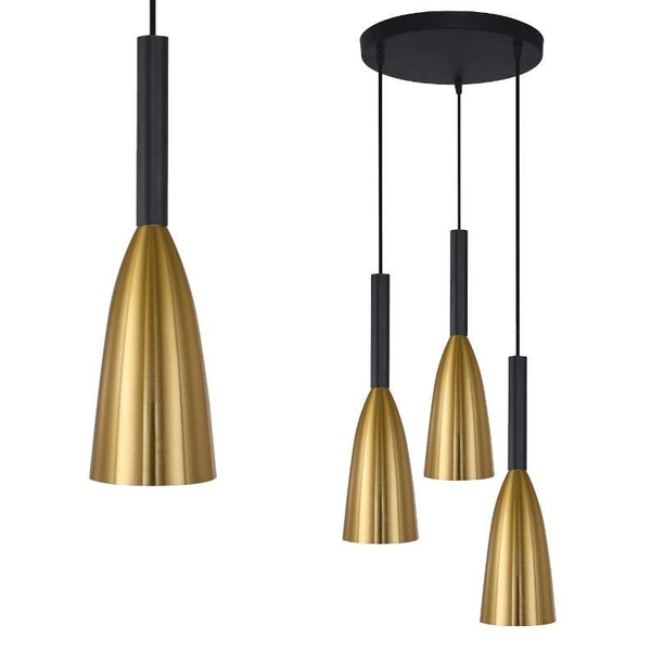 LAMPA wisząca SOLIN LP-181/3P GD Light Prestige metalowa OPRAWA zwis hygge kaskada złota czarna