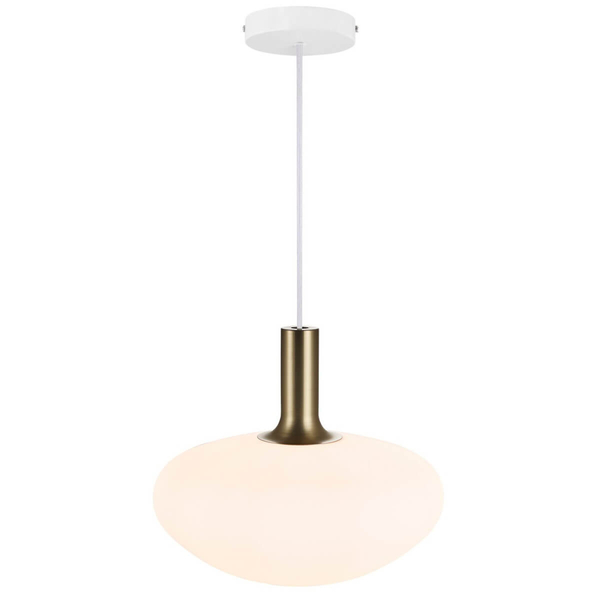 Szklana lampa wisząca do jadalni Alton 48973001 biały złoty